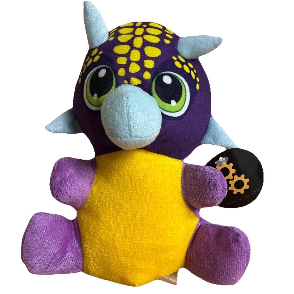 Toy Works Sitting Dragon Plush Purple 7"‎ NEW